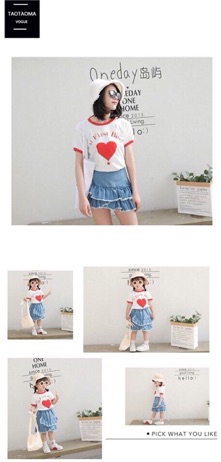 Set áo đôi mẹ con trái tim