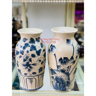 Lọ hoa men rạn cao 23cm gốm sứ Bát Tràng