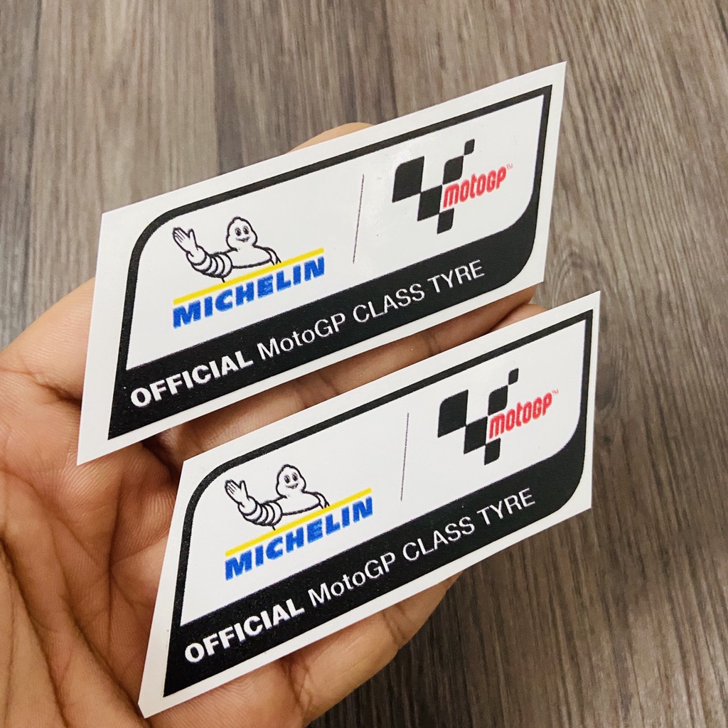 (TEM in UV) Tem trang trí xe máy MICHEL, tem LOGO cao cấp cắt LAZE theo viền sẵn