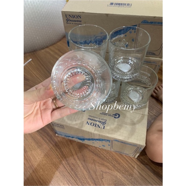 Hộp 4 cốc Thủy Tinh Nutri boost dung tích 345ml hàng dày dặn kèm ảnh thật , cốc hổ phách có quai 480ml hàng loại 1