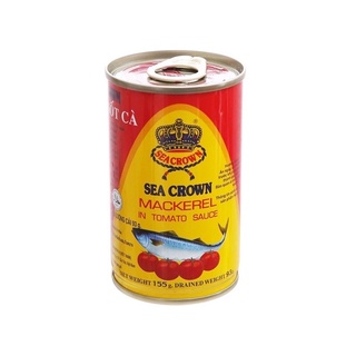 1 lon Cá nục xốt cà Sea Crown Vàng 155g, cá hộp