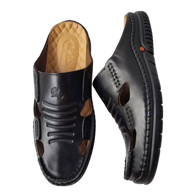 Dép bít đầu rọ nam da bò thật BIGBEN cao cấp SB92