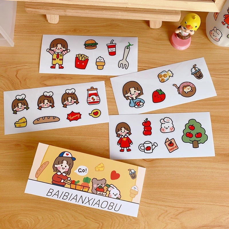 Set 4 miếng sticker trang trí bàn học, bàn làm việc