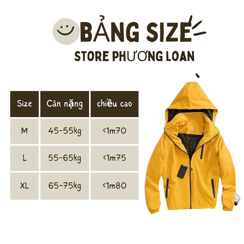 Áo khoác gió nam nữ cao cấp 2 lớp, chống nước, chất gió tráng bạc, chống gió, ngăn tia UV tuyệt đối Store Phương Loan