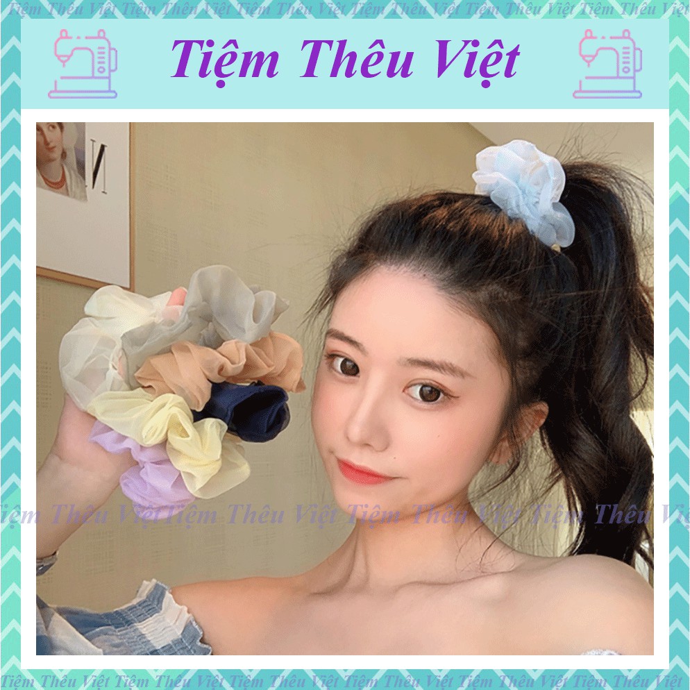 Dây Buộc Tóc Scrunchies Dễ Thương Tiệm Thêu Việt Cột Tóc TT03