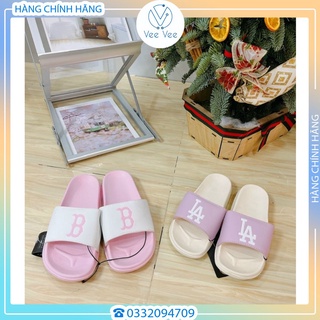 DÉP MLB NỘI ĐỊA CHÍNH HÃNG - DÉP HỒNG QUAI NGANG KOREA UNISEX (FREESHIP - FULLBOX)