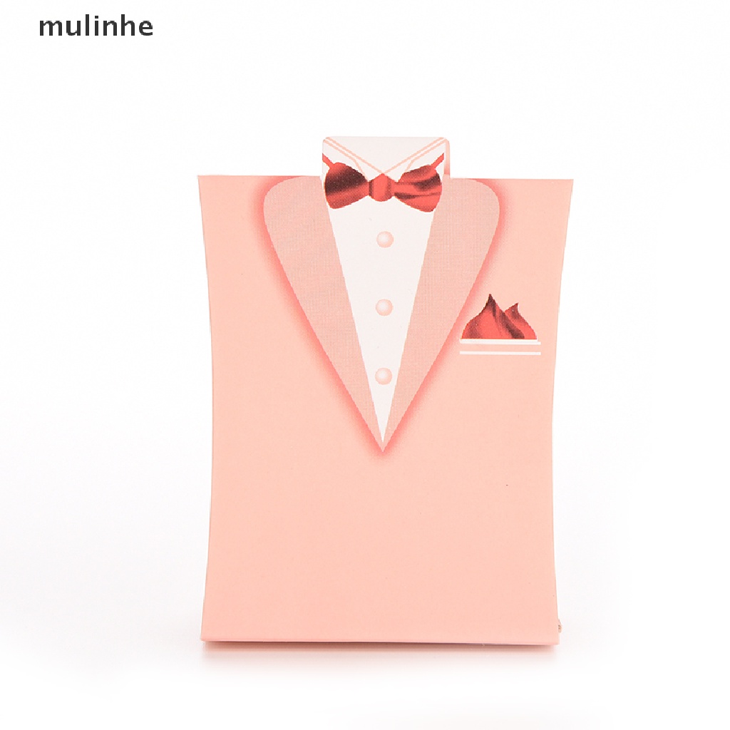 Set 100 Hộp Đựng Kẹo Cưới In Hình Cô Dâu Chú Rể Hoạt Hình Dễ Thương