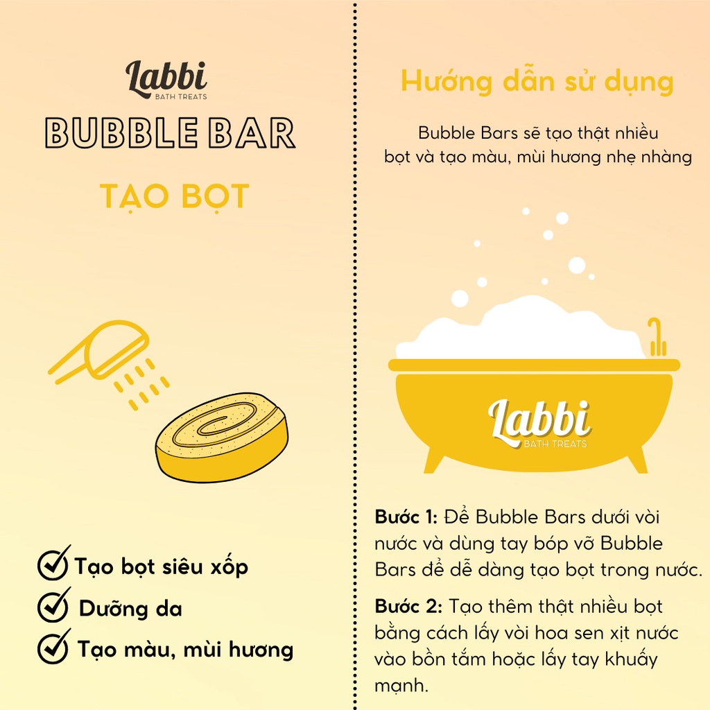 Bánh siêu tạo bọt bồn tắm VANILA CAKE [Labbi] Bubble Bar