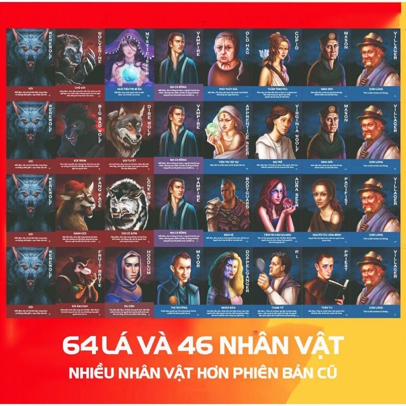 Bộ Bài Ma Sói - Phiên Bản Mới - Bản Tiếng Việt