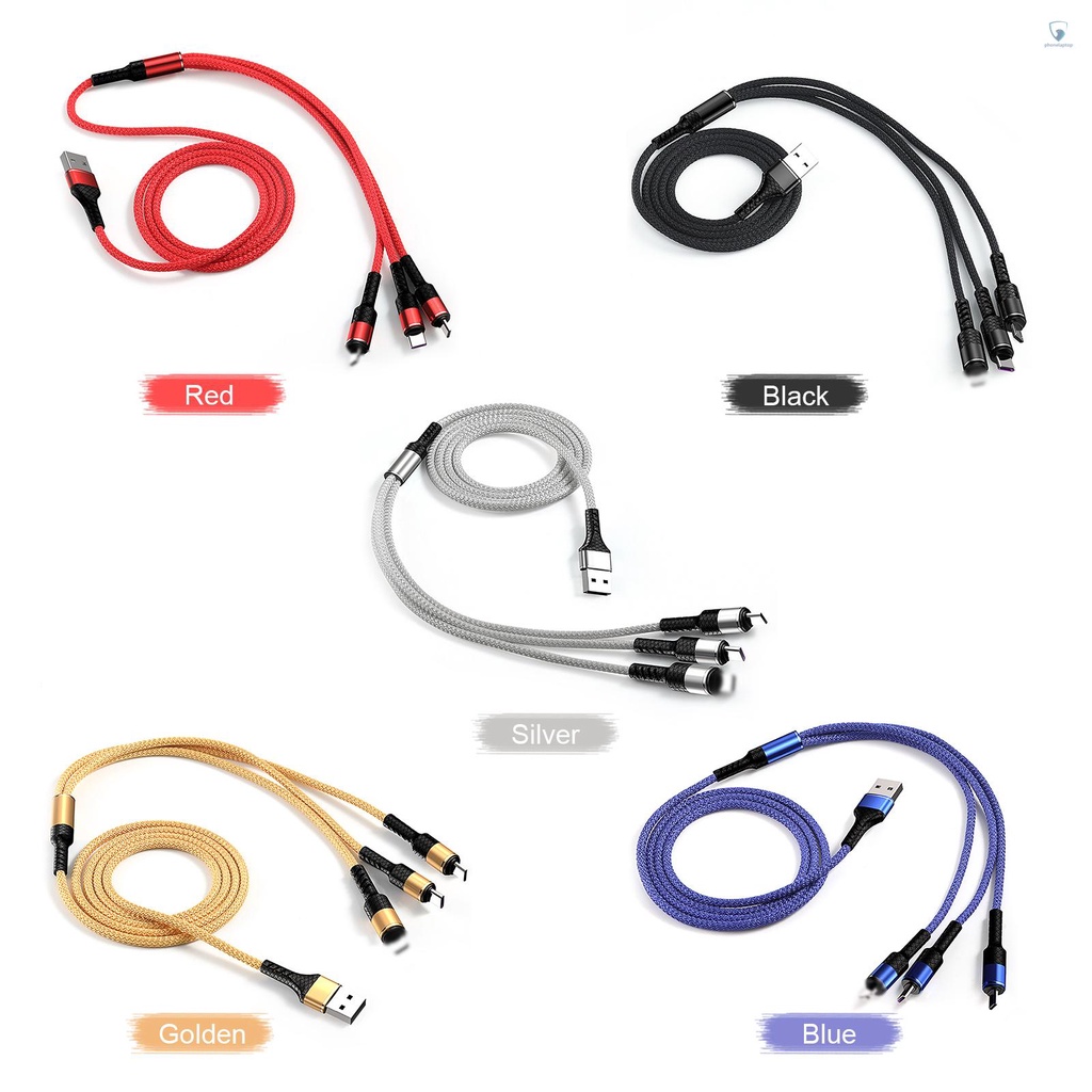 Dây Cáp Sạc USB Type C Micro USB Thay Thế 3 Trong 1 Cho iPhone iPad Samsung Huawei Xiaomi