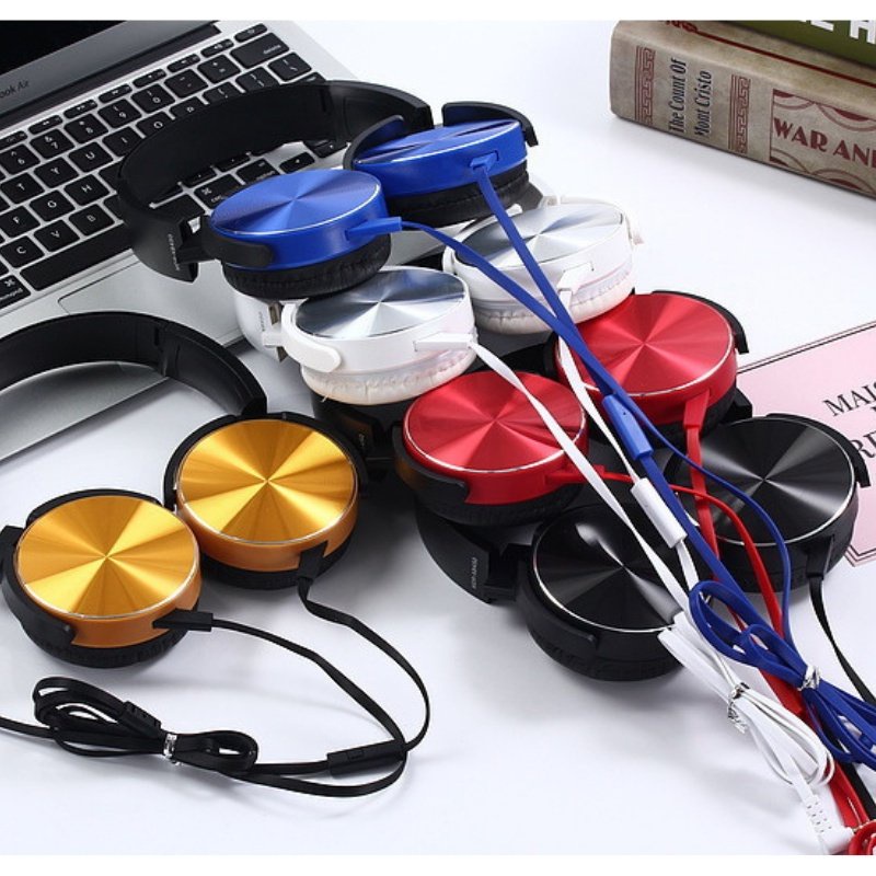 Tai Nghe Chụp Tai Có Dây Headphone XB450BT Có Mic Cho Điện Thoại Máy Tính Chơi Game Nghe Nhạc Xem Phim Âm Thanh Cực Hay