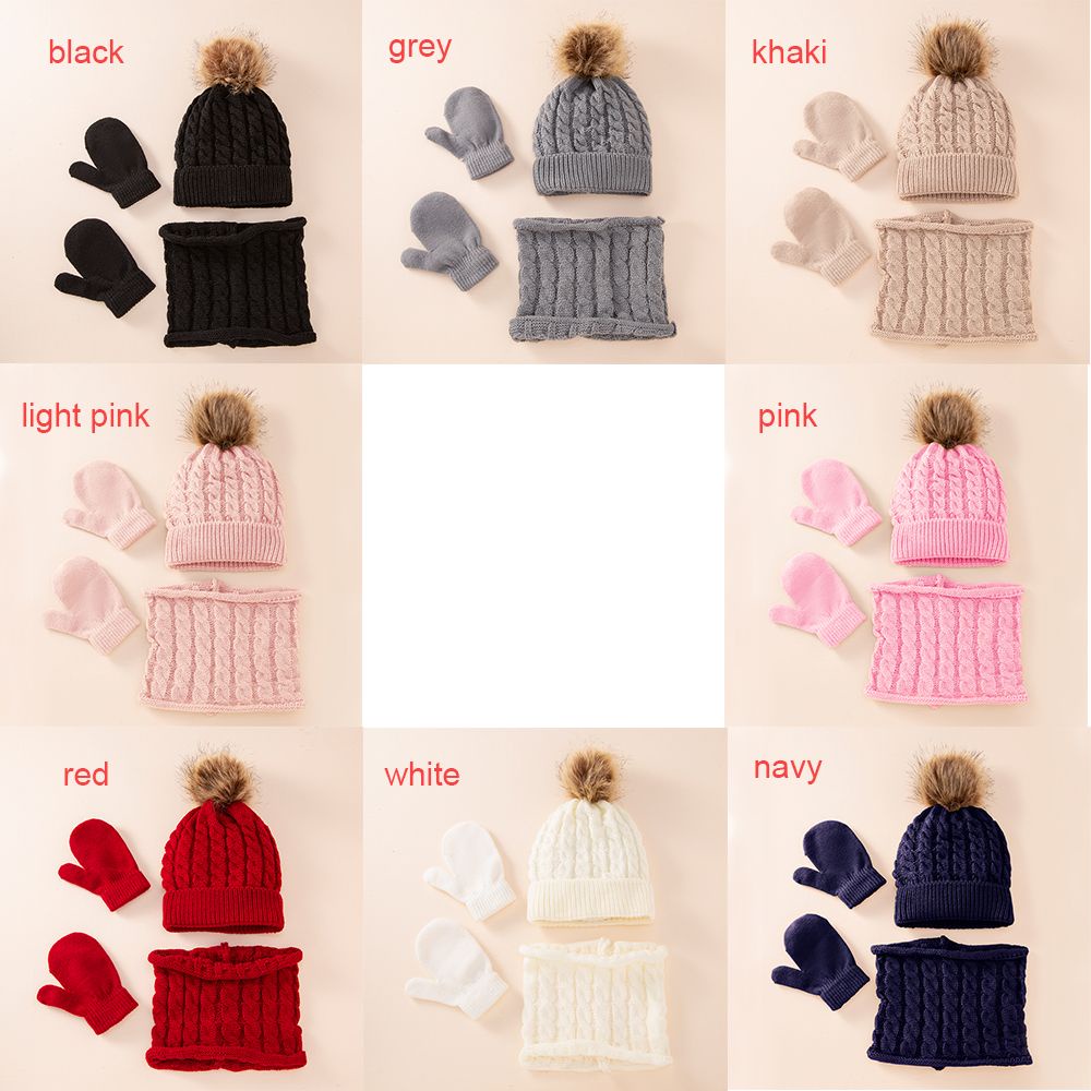 Set nón + găng tay + khăn choàng cổ dễ thương cho bé 0-3 tuổi MIHAN1