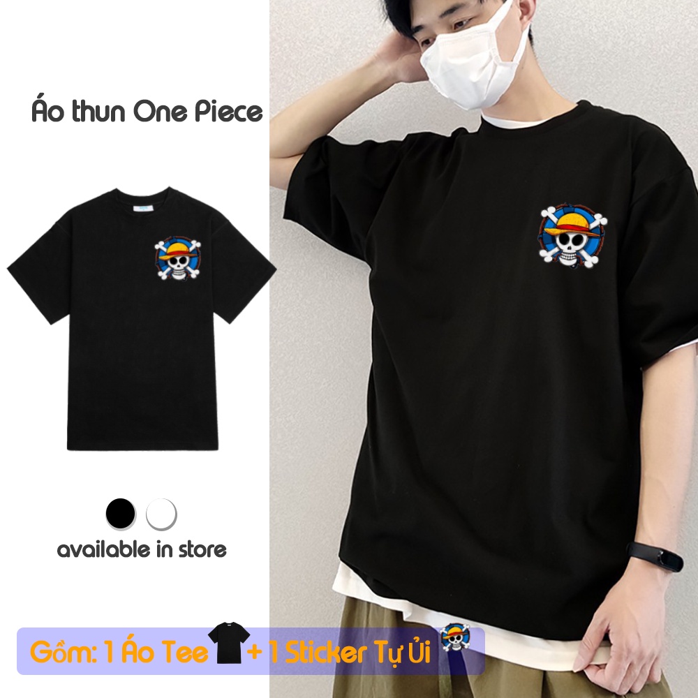 Áo Thun Unisex Form Rộng Tay Lỡ 𝗢𝗡𝗘 𝗣𝗜𝗘𝗖𝗘 𝗧𝗘𝗘 Áo Phông Basic In Hình Anime Chuyển Nhiệt