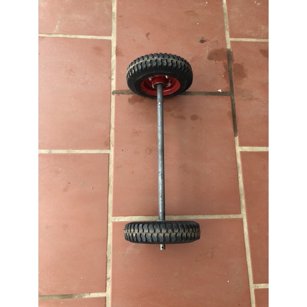 Combo 2 bánh xe đường kính 20 cm + trục xe đẩy