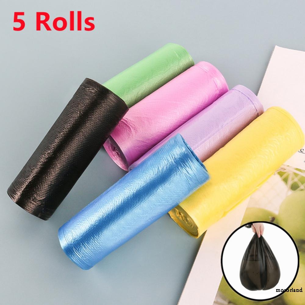 5 Cuộn Túi Đựng Rác Màu Đen/Xanh/Vàng/Hồng/Tím Cho Cắm Trại