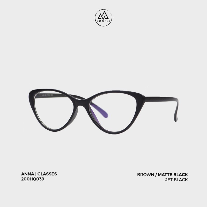 Gọng kính mắt thời trang nam nữ ANNA dáng mắt mèo cá tính chất liệu nhựa dẻo 200HQ039