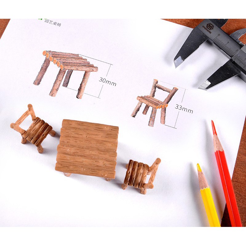 Bộ bàn ghế gỗ tiểu cảnh