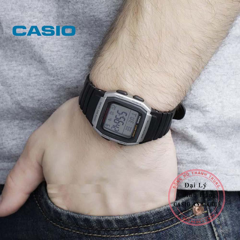 [Mã FARSBR153 giảm 15% đơn 150K] Đồng hồ nam Casio điện tử W-96H-1AVDF pin 10 năm dây nhựa