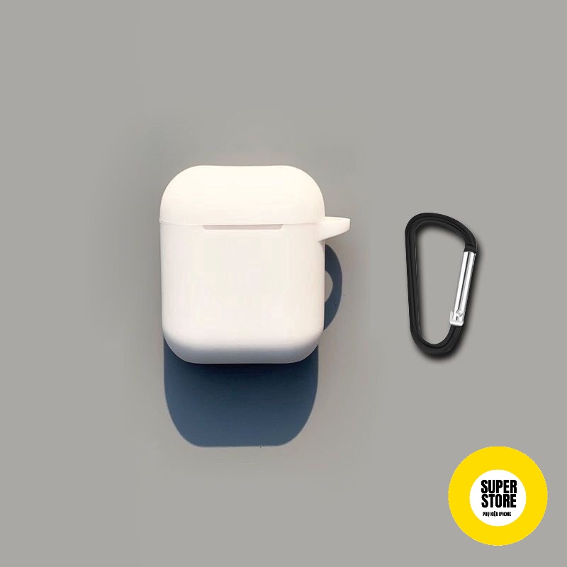 Vỏ Bảo Vệ Hộp Sạc Tai Nghe Airpod 1/2 Bằng Silicone Thiết Kế Trơn Nhiều Màu Chống Va Đập