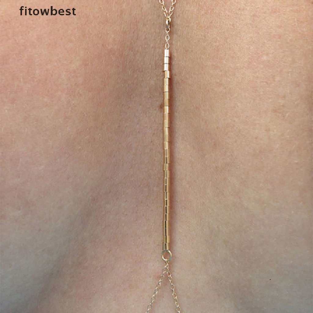 Ftvn Metal Ladies Body Chain Sexy Cutout Style Bikini Chest Chain Decorative Jewelry QDD