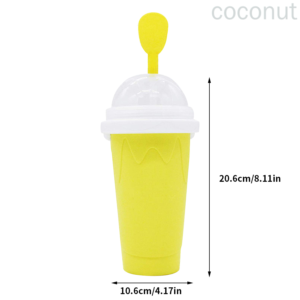 Ly silicon thiết kế có gắn thìa làm sinh tố kem tuyết/smoothie/kem/đá bào DIY