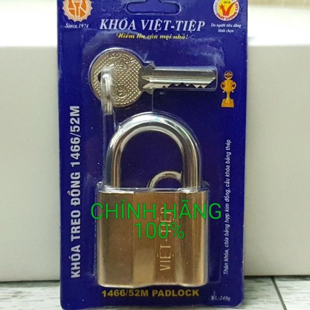 KHÓA TREO ĐỒNG VIỆT TIỆP 1466/52M CAM KẾT VIỆT TIỆP CHÍNH HÃNG 100%