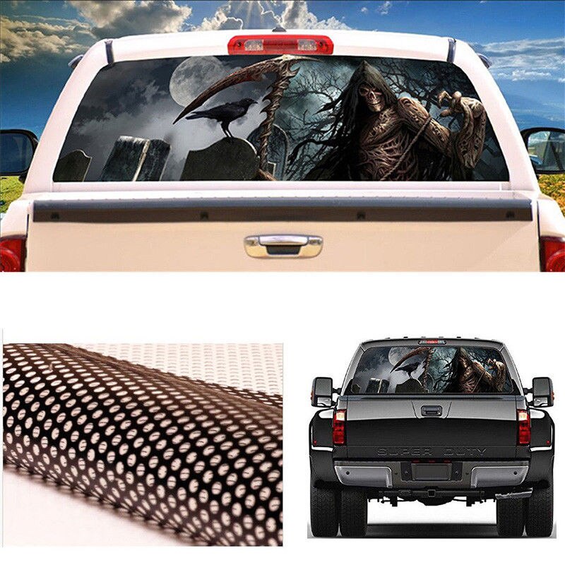 Rehoboth 146x46cm Đối Windshield Pickup xe Surprise 3D phía sau Sticker One Way Vision Chất liệu OEM Unique ORC Thriller Sticker Scary