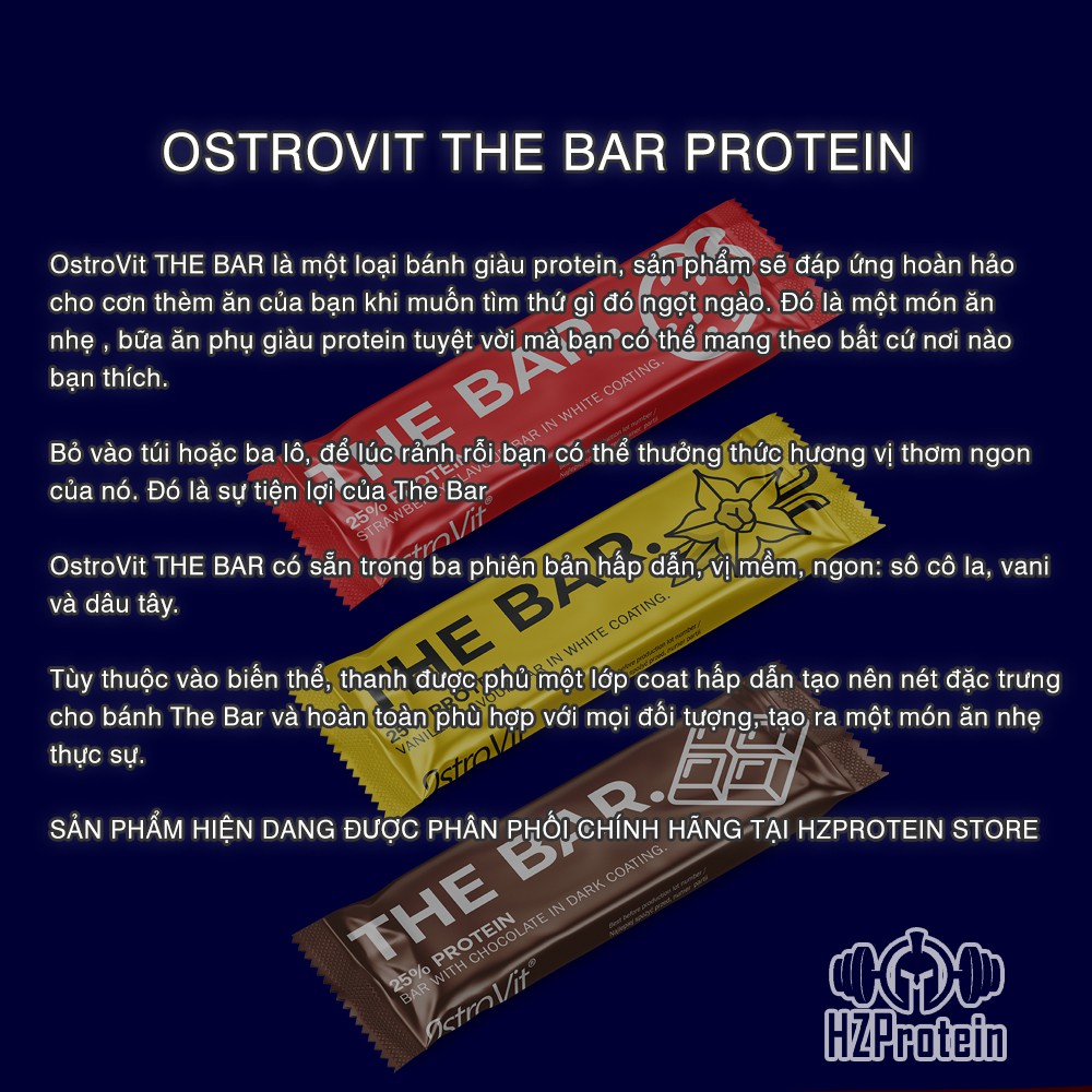 OSTROVIT THE BAR - BÁNH PROTEIN, BỮA ĂN PHỤ TIỆN LỢI (1 BAR)