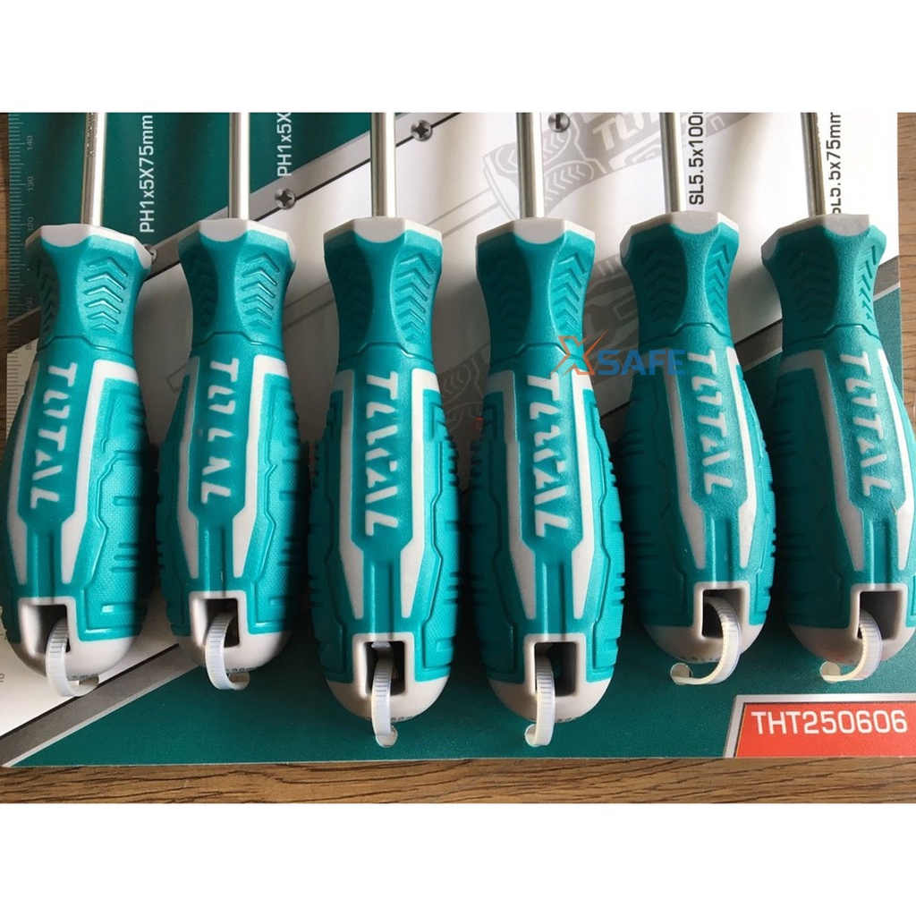 Bộ 8 tua vít TOTAL THT250608 tay cầm mới Bộ tuốc nơ vít chất liệu CR-V chịu nhiệt, chống ăn mòn, bền bỉ dễ sử dụng