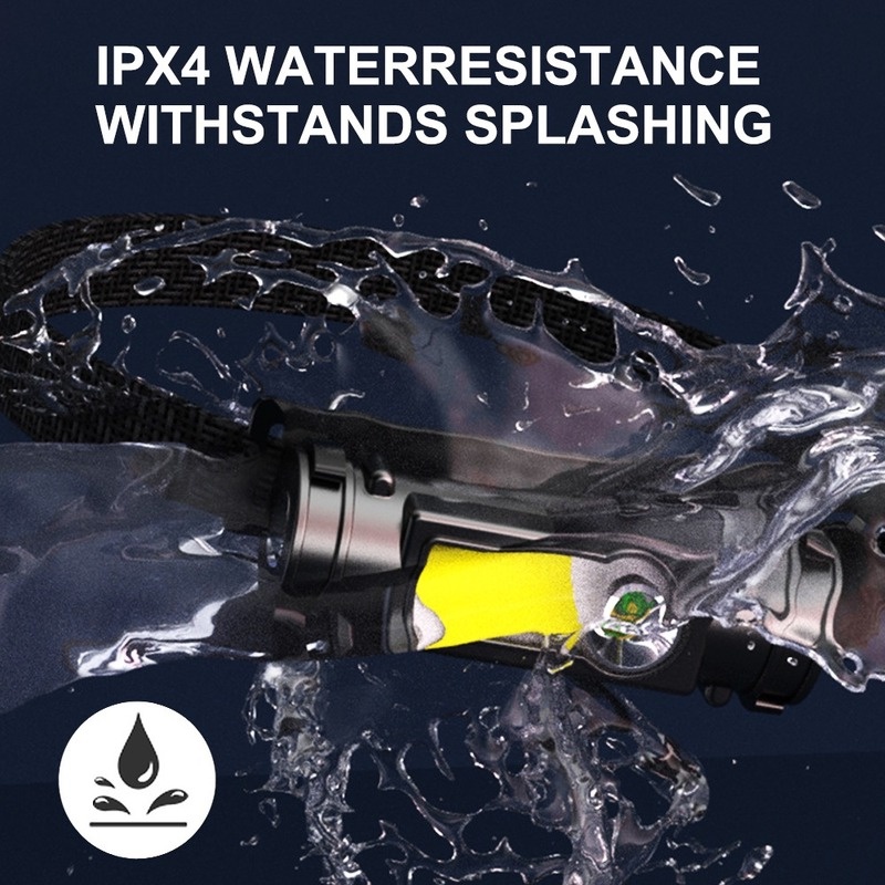 1 Đèn Pin Đeo Đầu Có Thể Điều Chỉnh Góc 180 Độ Độ Sáng Cao COB 2 Gears