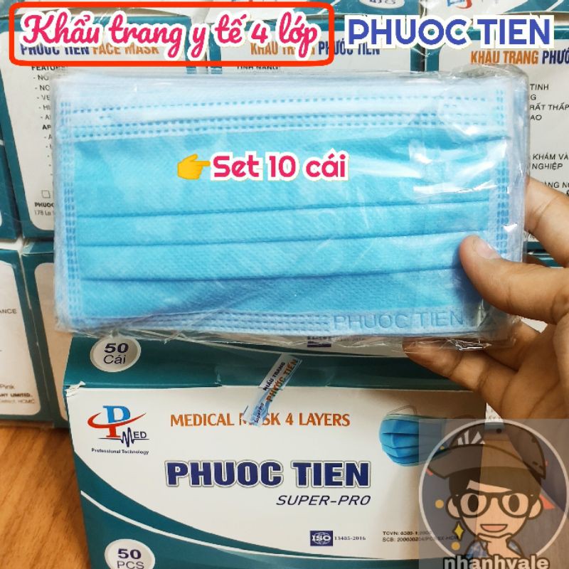 [Set 10 cái] Khẩu trang Y tế PHUOC TIEN