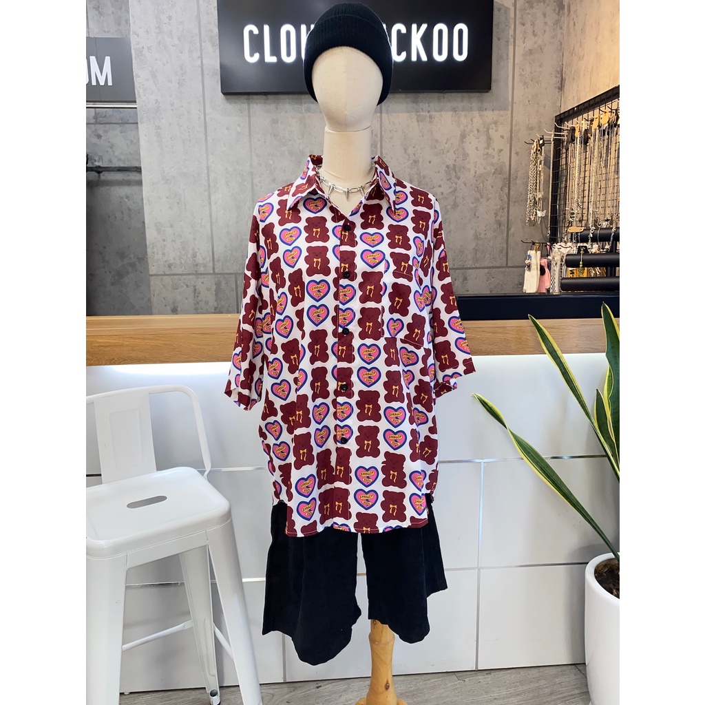 Sơ Mi OverSize In Hình Nhiều Chú Gấu - Mã Số: z6647