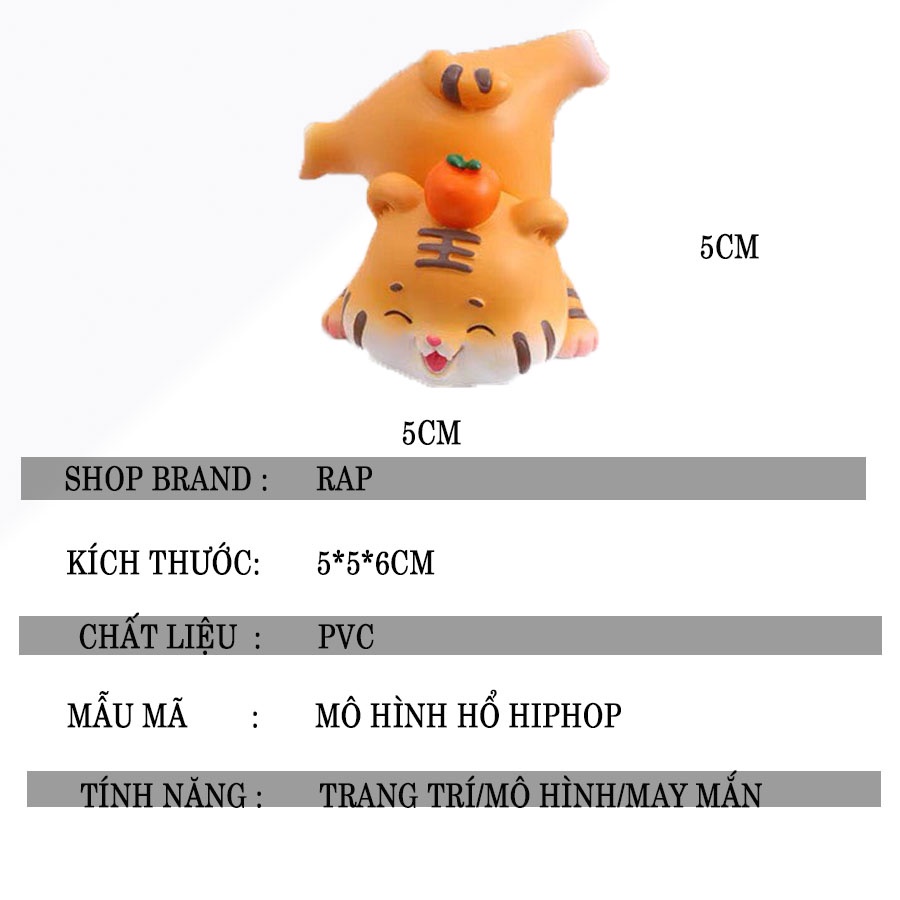 Mô hình hổ hiphop kiểu dáng dễ thương chất liệu PVC trang trí bàn làm việc góc học tập, quà tặng bạn bè-Ráp