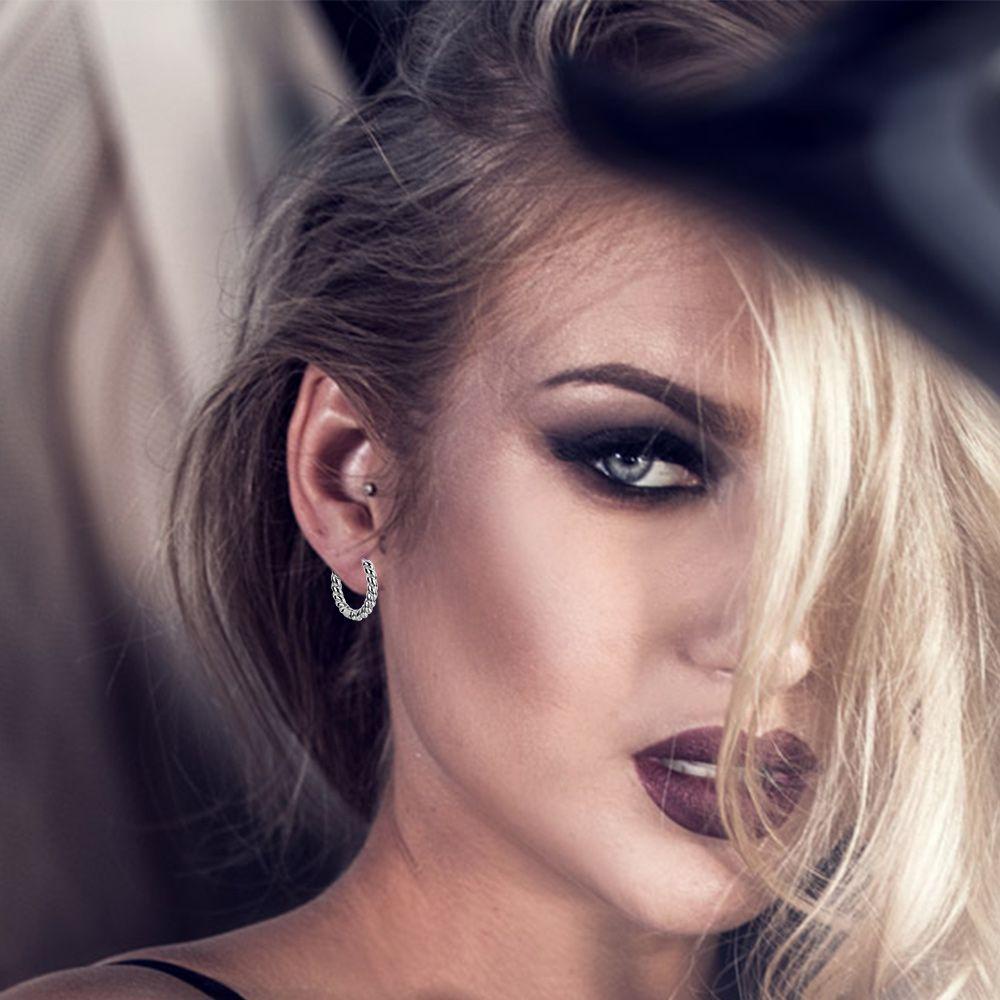 Khuyên Tai Đính Đá CZ Nhiều Màu Sắc Hình MELODG Dễ Thương|Khuyên Xỏ Mũi / Tai / Cơ Thể Trang Sức Vòng Tròn Màu Xanh Dương Cho Nam Và Nữ