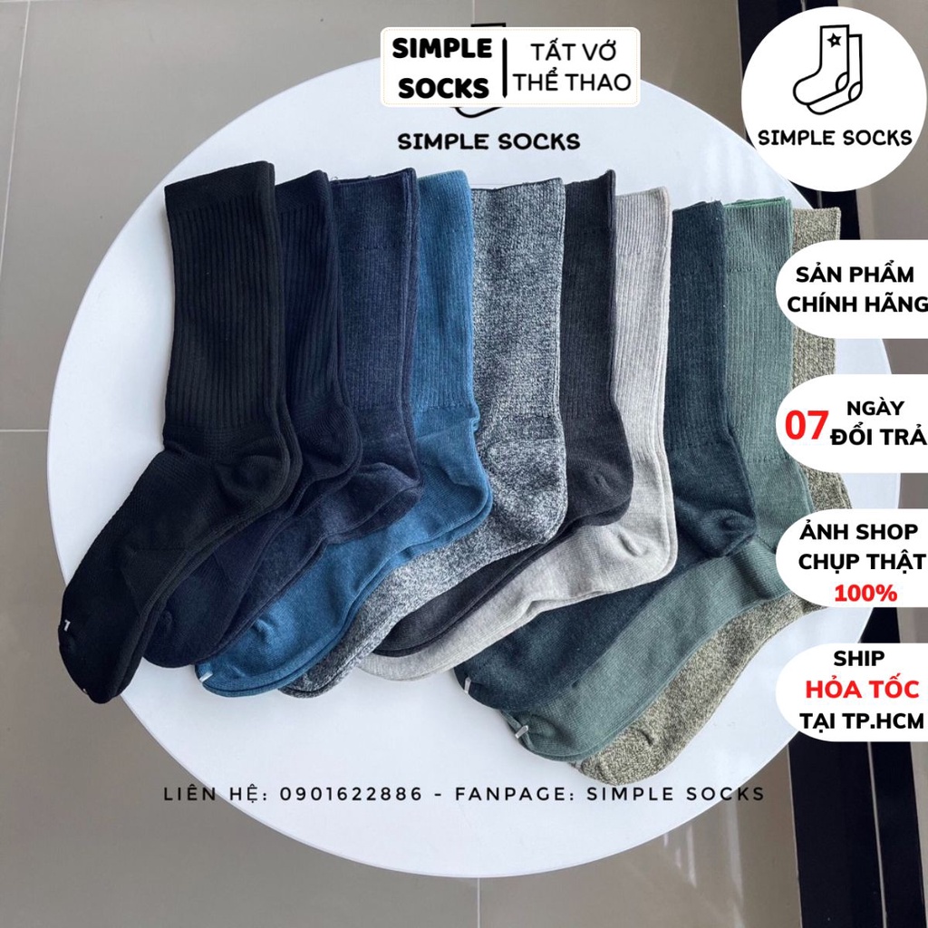 Tất Vớ Nam Công Sở Thời Trang Cổ Cao Họa Tiết Gân Chìm Cotton Êm Thoáng Khử Mùi 💖SIMPLE SOCKS💖 Vớ Muji Nam Đi Giày Tây