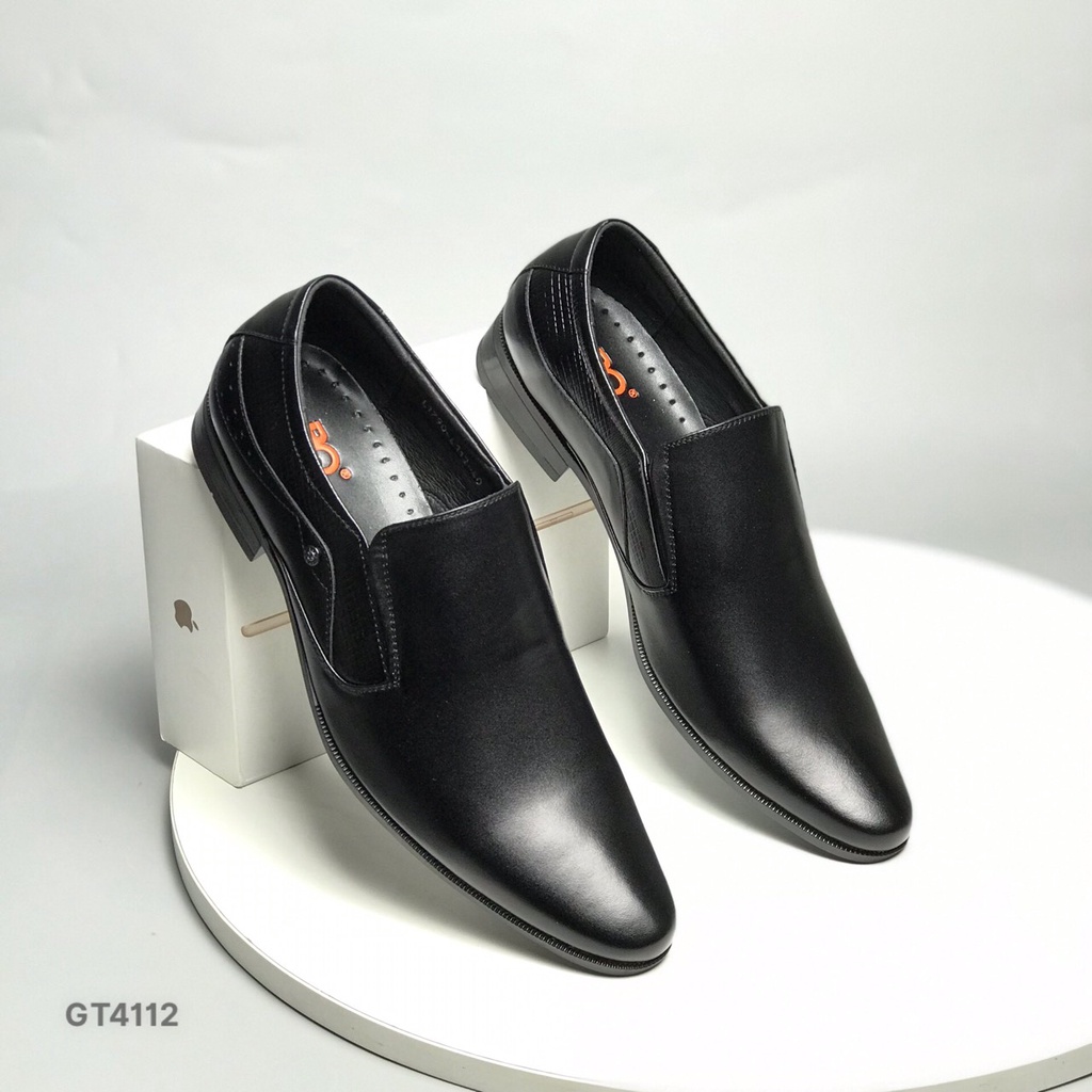 Giày công sở nam BQ ❤️FREESHIP❤️ Giày tây lười da bò cao cấp dập sần mũi nhọn đế cao su GT4112