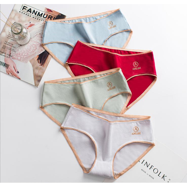 Quần lót nữ cotton chữ nổi kháng khuẩn thun lạnh dễ thương sexxy gợi cảm (8 màu) | BigBuy360 - bigbuy360.vn