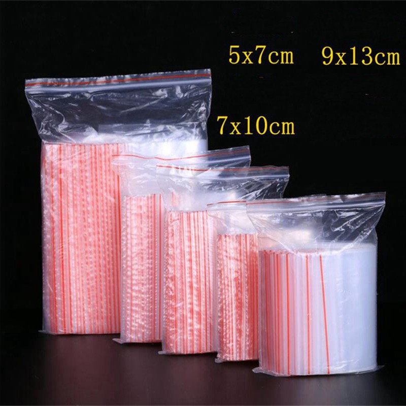100 Chiếc Nhỏ Khóa Zip Túi Nhựa Có Thể Đóng Lại Trong Suốt Túi Giày Bảo Quản Poly Túi Trong Suốt