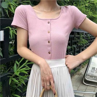 Áo cổ vuông chất tăm đẹp