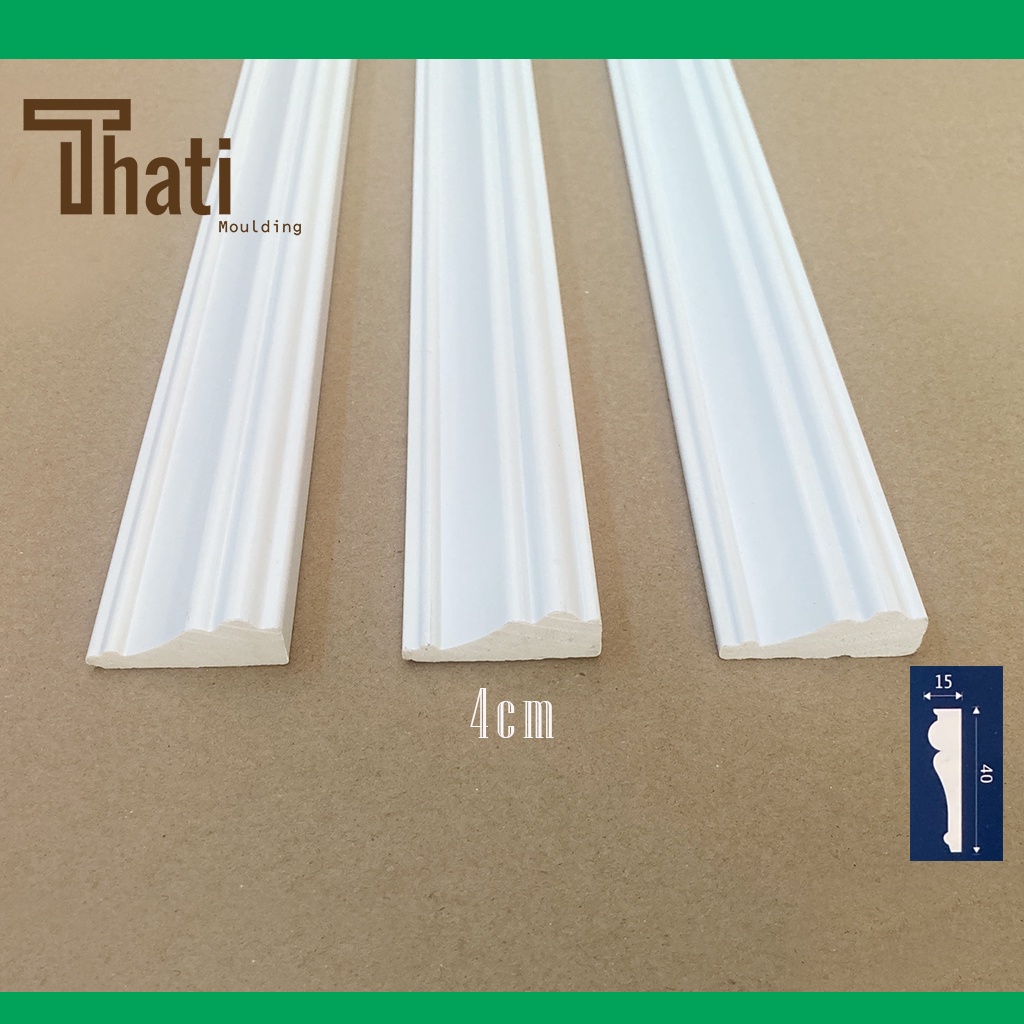 Phào chỉ tường, nẹp chỉ nhựa ps 4cm, chỉ lưng trắng