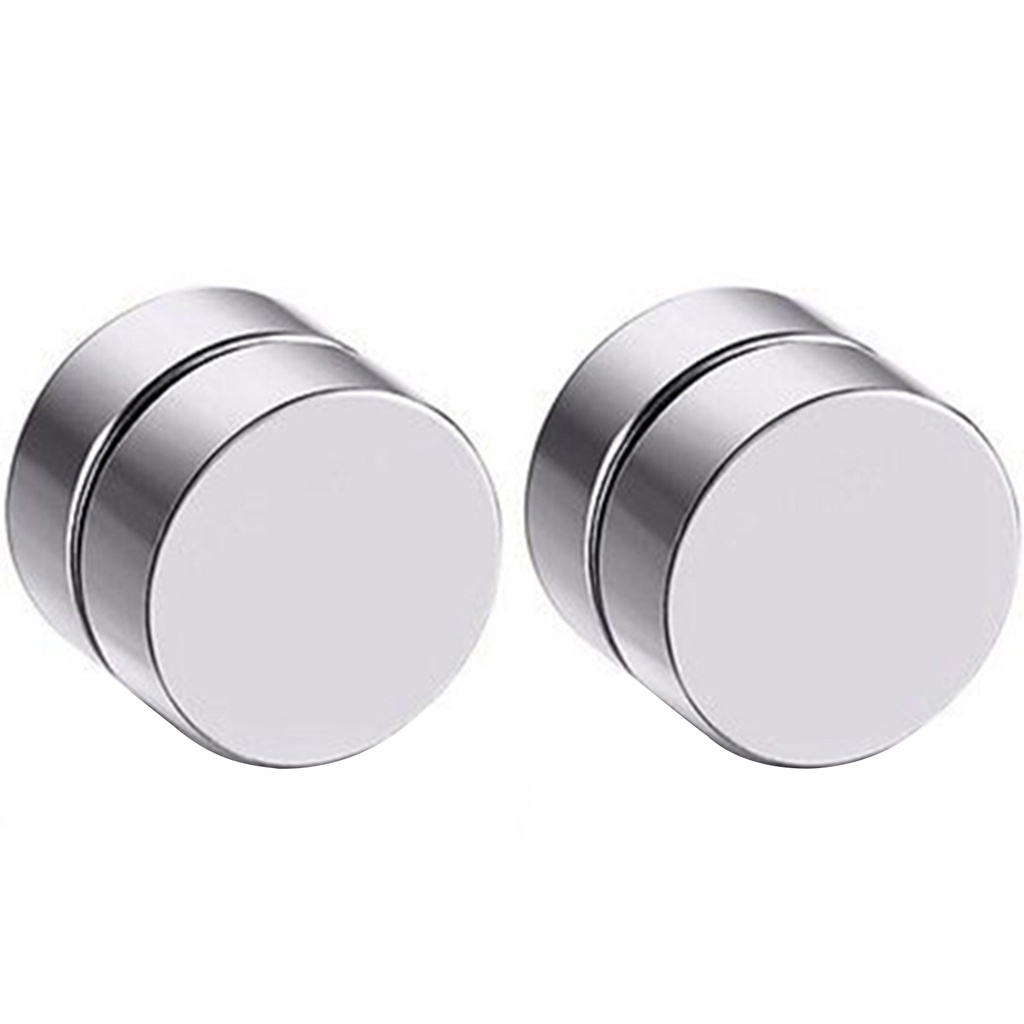 Bông tai nam châm hình tròn bằng thép không gỉ kiểu dáng sang trọng