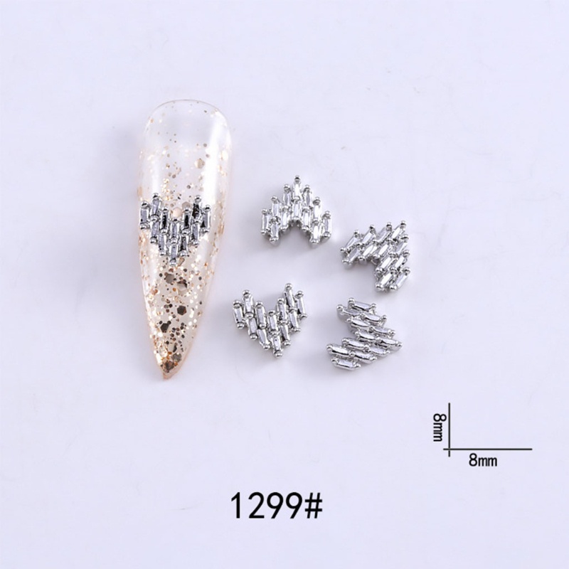 Set 10 Phụ Kiện Trang Trí Móng Tay Nghệ Thuật Hình Trái Tim Xinh Xắn