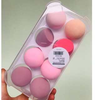 Sét hộp 8 Bông Phấn - Mút Tán Kem Trang điểm Nền Hình Hồ Lô