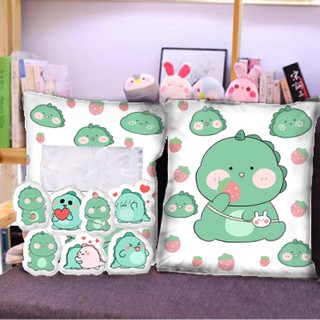 Gối gấu bông  khủng long GMC9 gối mochi bông size to 35 cm kèm gấu nhỏ bên trong gấu dễ thương