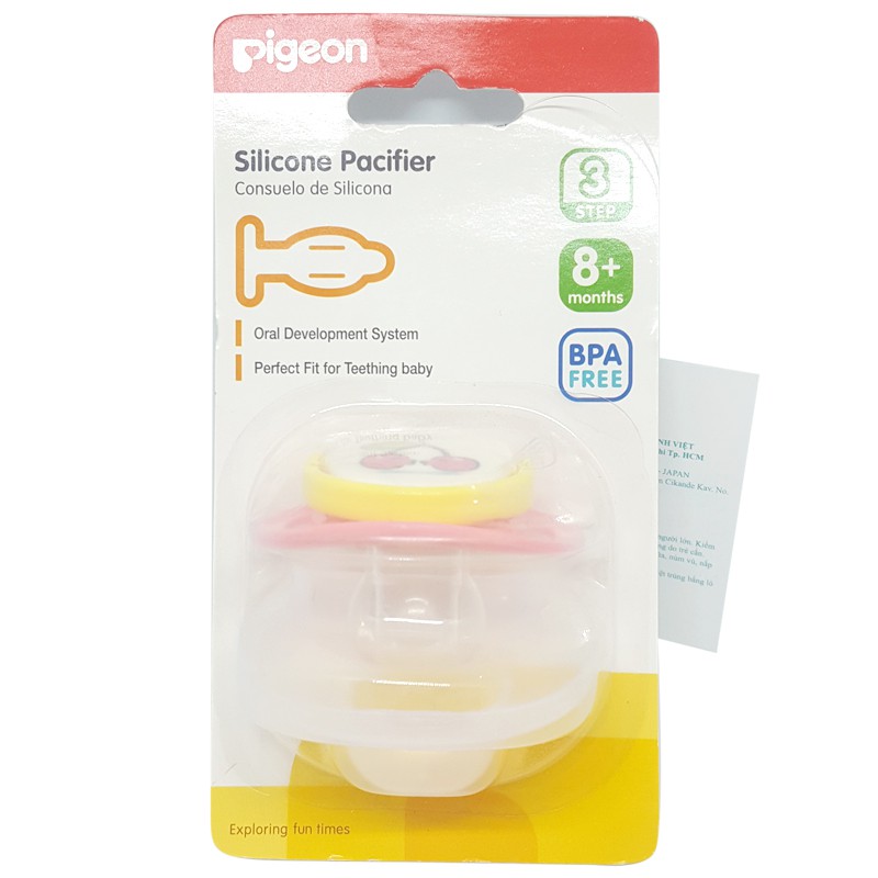 Ty ngậm / núm vú giả silicone Pigeon 3 bước cho bé (Thương hiệu Nhật Bản)