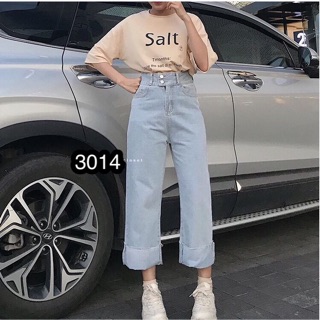 Baggy Jeans Ống Rộng 2 Nút