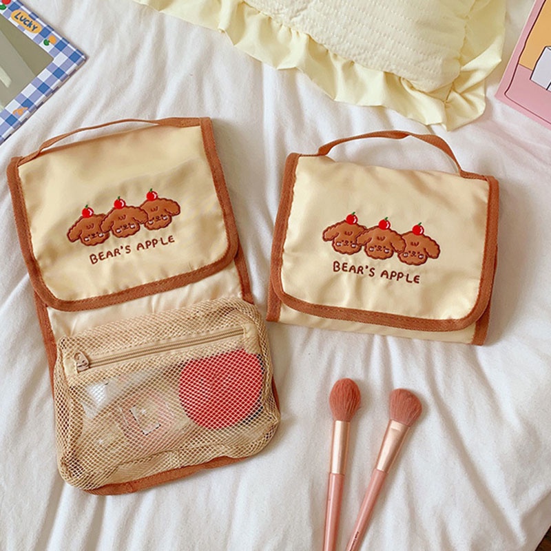 Túi Đựng Mỹ Phẩm Bằng Vải Mềm Gấp Gọn Tiện Lợi