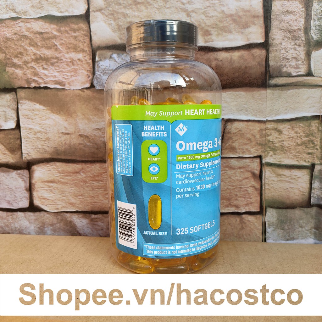 [Mã 66FMCGSALE hoàn 8% xu đơn 500K] Viên uống Member's Mark Omega 3-6-9 Supports Heart Health 325 viên của Mỹ omega 369 | BigBuy360 - bigbuy360.vn