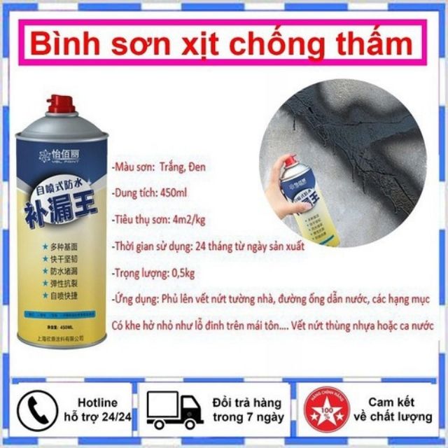 Bình xịt chống thấm, dột đa năng hàng nội địa Trung