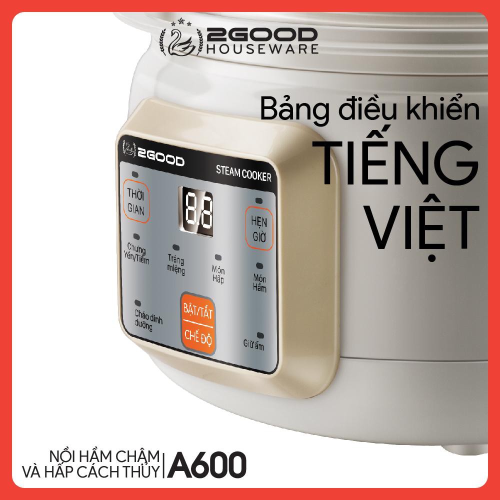 Nồi hầm chậm và hấp cách thủy đa năng 2GOOD A600